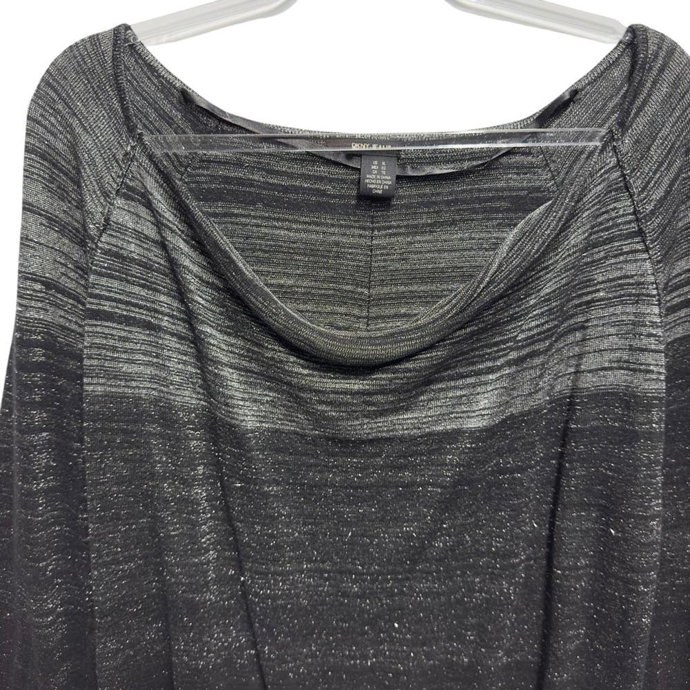 DKNY Jeans Cotton Shimmer Knit Drapey Cowl Neck Sweater - Picture 3 of 9